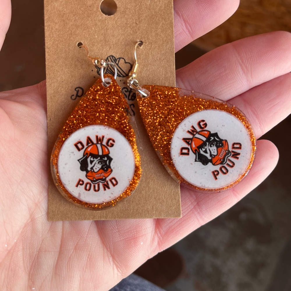 Cleveland Browns Dawg Pound Handmade Resin Earrings